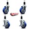 Service Caster 4'' Blue Poly Wheel Swivel 1-3/8'' Expanding Stem Caster Set 2 Brakes, 4PK SCC-EX20S414-PPUB-BLUE-2-TLB-2-138 - alternate 5